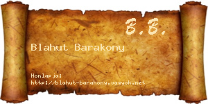 Blahut Barakony névjegykártya